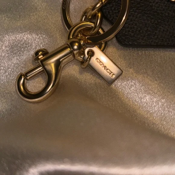 NWOT Coach Monogram Gold and Black Keychain - Picture 4 of 5